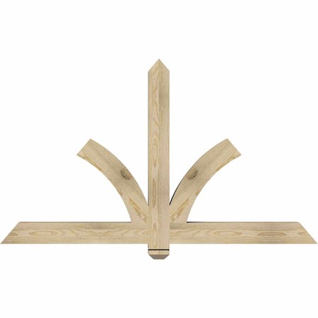 Ekena Millwork Redmond Rough Sawn Timber Gable Bracket, Douglas Fir, 60"W x 35"H x 4"D x 4"F, 14/12 Pitch GBW060X35X0404RED00RDF